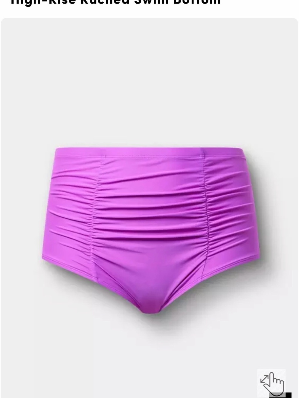 torrid High-Rise Ruched Swim Bottom in Bright Purple